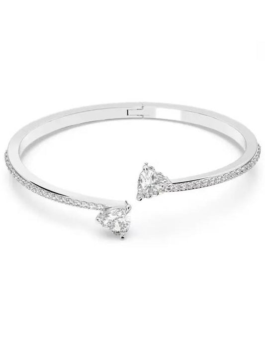 Mesmera Double Heart Crystal Bangle Bracelet Silver - SWAROVSKI - BALAAN 2