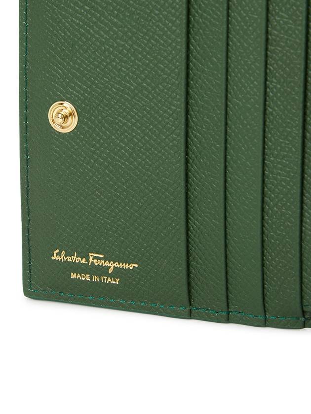 Gancini Compact Half Wallet Green - SALVATORE FERRAGAMO - BALAAN 6