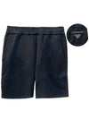 Triangle Logo Cotton Shorts Black - PRADA - BALAAN 2