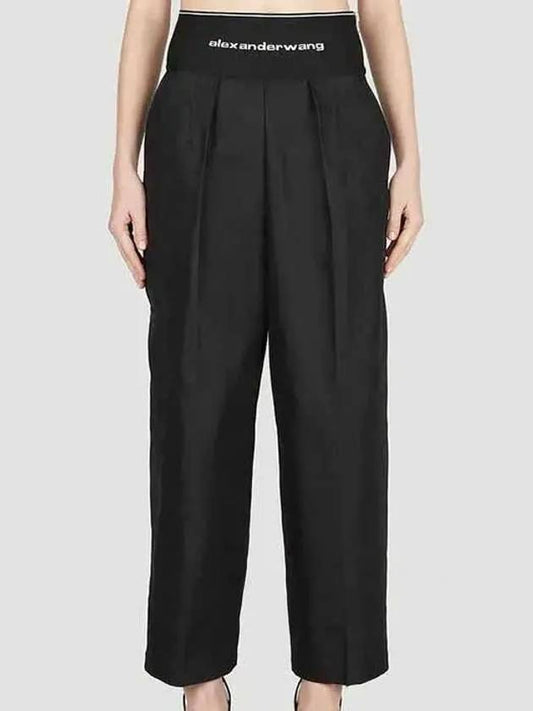 Alexander Wang fold pleated logo high waist band pocket zipper pants - ALEXANDER WANG - BALAAN 1