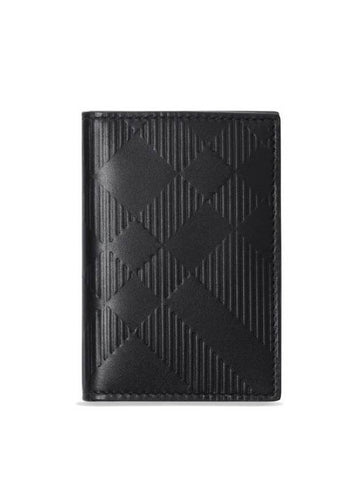 Check 2 Fold Card Wallet Black - BURBERRY - BALAAN 1