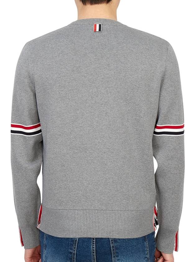 Men's Milan Stitch Armband Crew Neck Knit Top Light Grey - THOM BROWNE - BALAAN 5