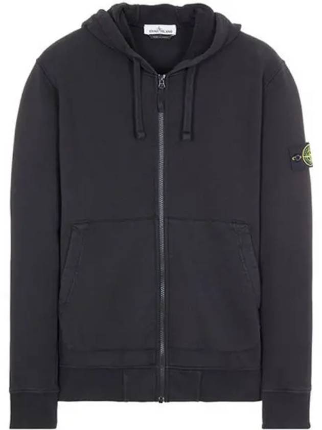 Men's Waffen Patch Fleece Zip Up Hoodie Dark Grey - STONE ISLAND - BALAAN 2