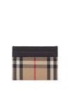 Sandon Vintage Check Card Wallet Black - BURBERRY - BALAAN.