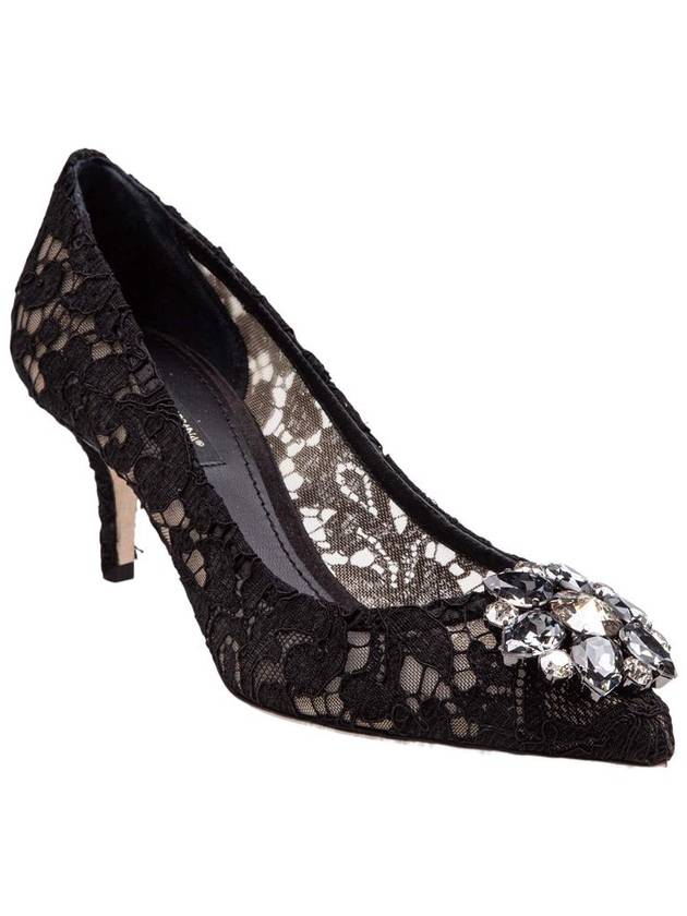 Brooch Lace Rainbow Pumps Heel Black - DOLCE&GABBANA - BALAAN 3