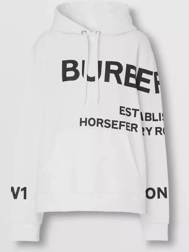 Women's Horseferry Print Hooded Top White - BURBERRY - BALAAN.