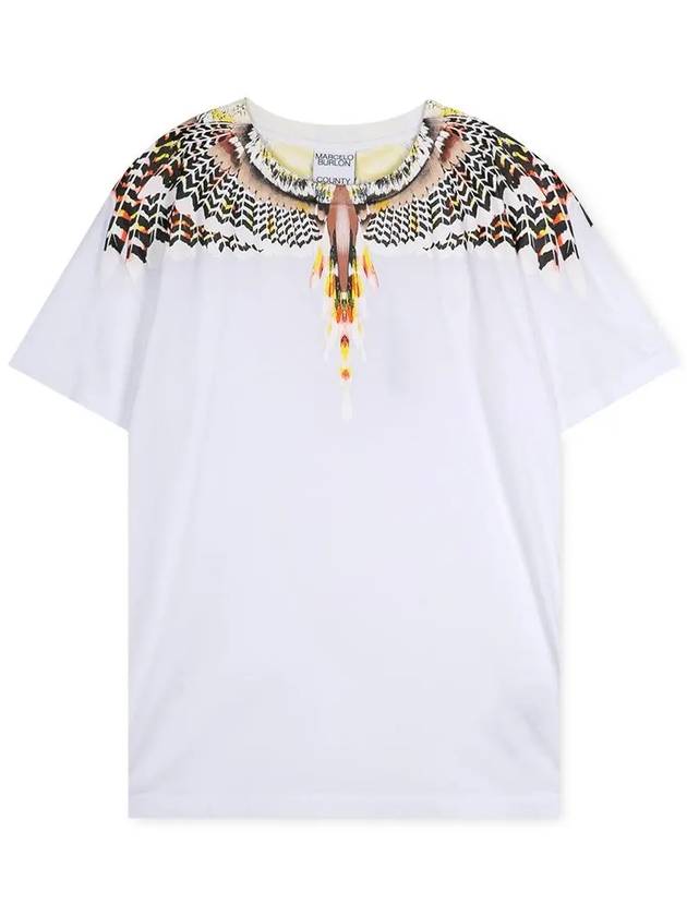 Wing Print Short Sleeve T-Shirt White - MARCELO BURLON - BALAAN 2