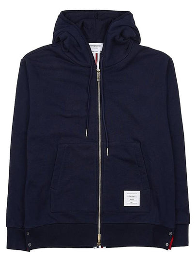 Center Back Stripe Cotton Zip Up Hoodie Navy - THOM BROWNE - BALAAN 2