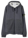 Wappen Patch Cotton Zip Up Hoodie Melange Dark Grey - STONE ISLAND - BALAAN 2