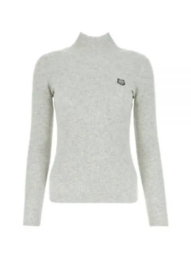 Bold Fox Head Patch Turtleneck Light Grey Melange - MAISON KITSUNE - BALAAN 2