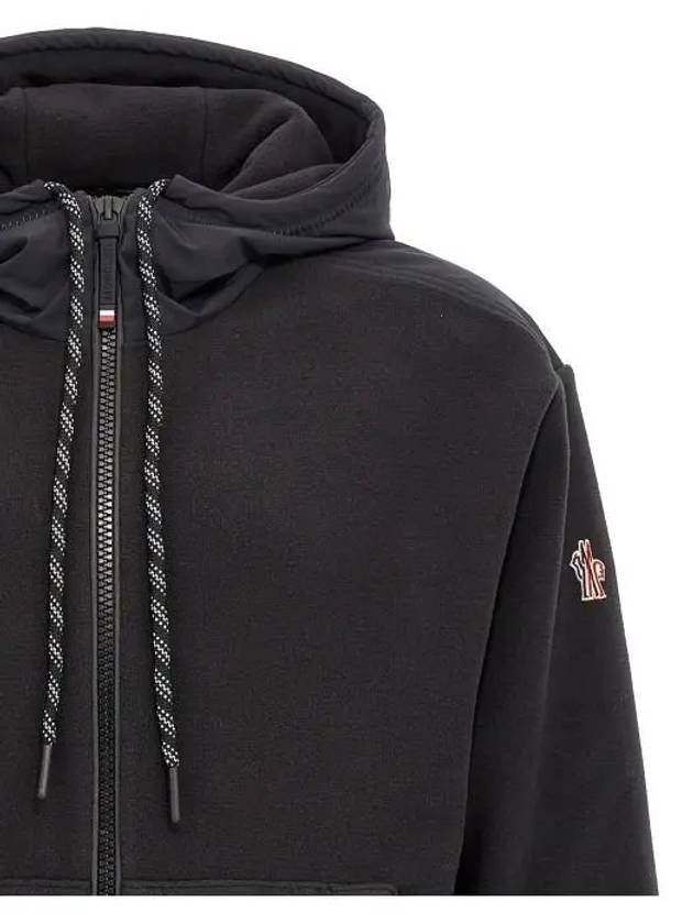 Grenoble Zip Up Hoodie Black - MONCLER - BALAAN 4