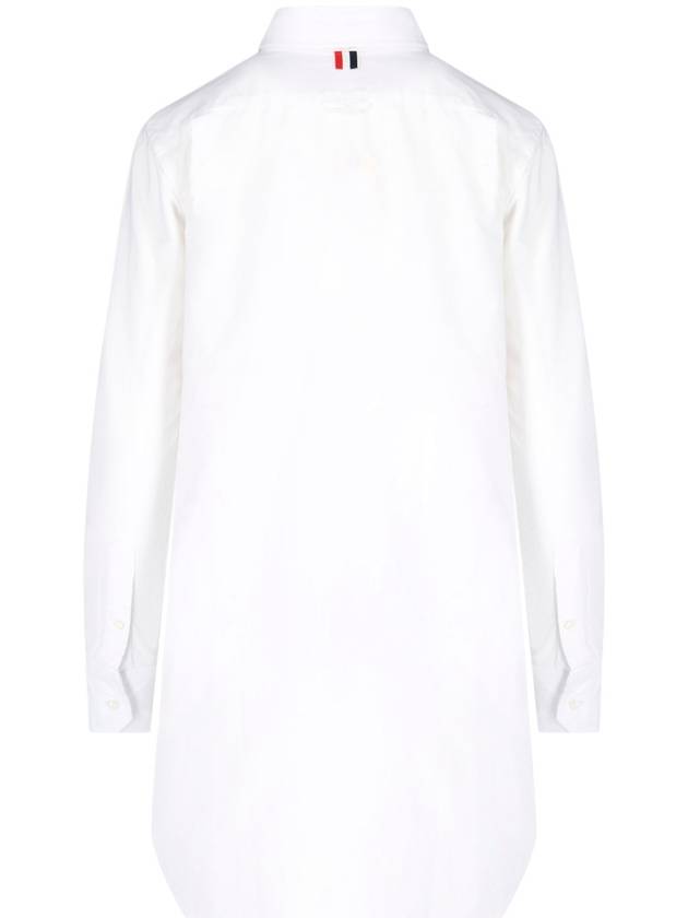 Women's Hidden Oxford Shirt Long Dress White - THOM BROWNE - BALAAN 4