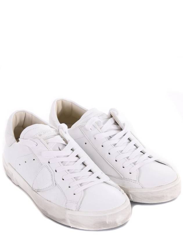 PLSX White Tab Canvas Low Top Sneakers - PHILIPPE MODEL - BALAAN 3