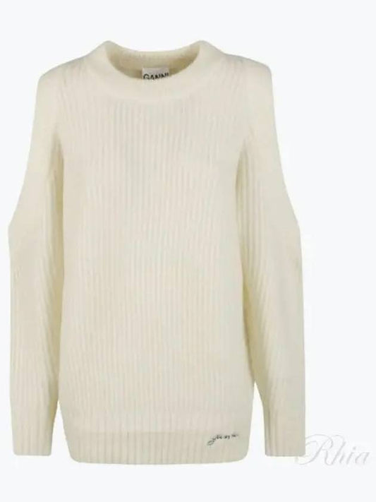 Jersey Logo Knit Top Ivory - GANNI - BALAAN 2