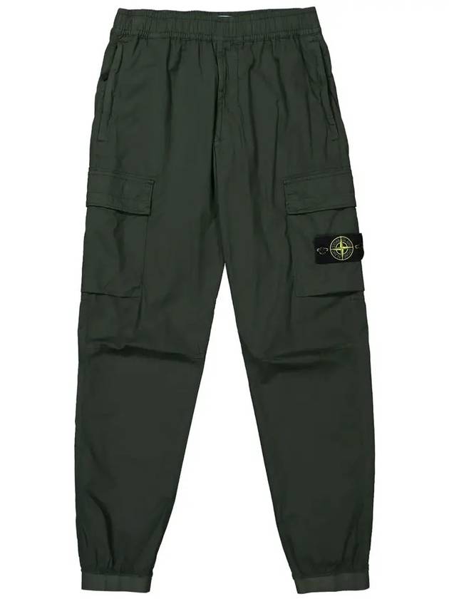 Stretch Cotton Tela Paracadute Cargo Straight Pants Dark Grey - STONE ISLAND - BALAAN 3