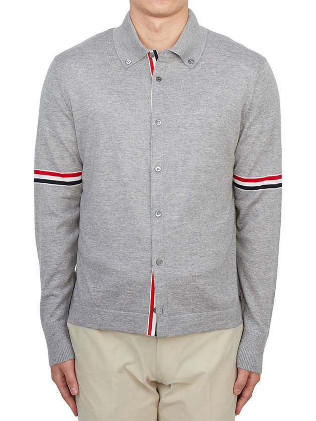 Merino Wool Armband Long Sleeve Shirt Grey - THOM BROWNE - BALAAN 2