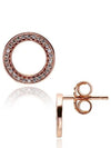 Sparkling Circle Stud Earrings Rose Gold - PANDORA - BALAAN 4