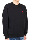 Small Heart Logo Sweatshirt Black - AMI - BALAAN 4