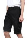 Stretch Satin Cargo Shorts Black - CP COMPANY - BALAAN 5