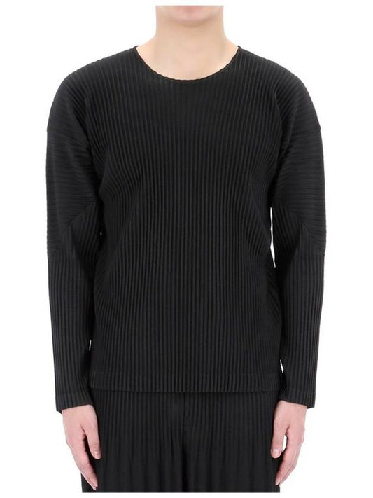 Pleated Long Sleeve T-Shirt Black - ISSEY MIYAKE - BALAAN 2