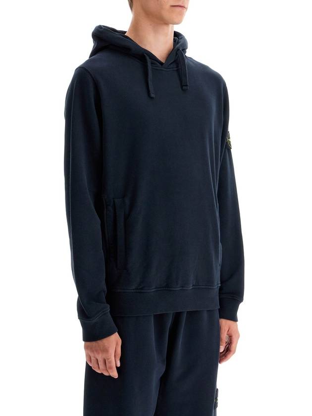 Wappen Patch Brushed Cotton Fleece Hoodie Navy - STONE ISLAND - BALAAN 3