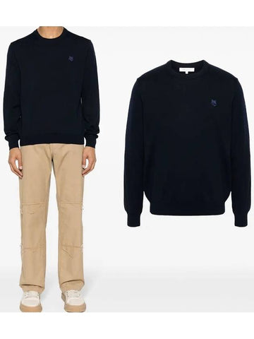 Maison Kitsune Bold Fox Head Patch Men s Wool Knit MM00815 P476 - POLO RALPH LAUREN - BALAAN 1