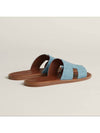 Men's Izmir H ​​Logo Leather Sandals Blue - HERMES - BALAAN 5