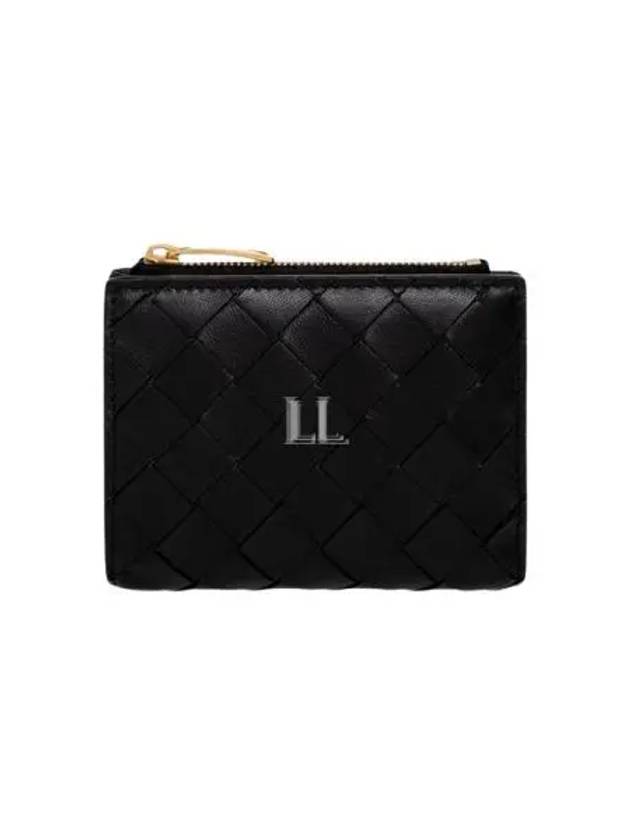 Intrecciato Zipper Small Half Wallet Black - BOTTEGA VENETA - BALAAN 2