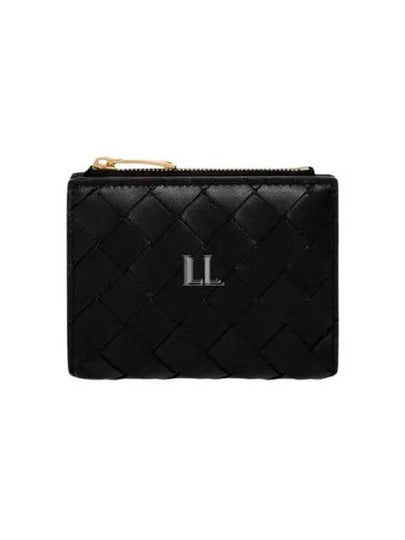 Intrecciato Zipper Small Half Wallet Black - BOTTEGA VENETA - BALAAN 2