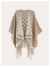 Jacquard Poncho Beige - SALVATORE FERRAGAMO - BALAAN 2