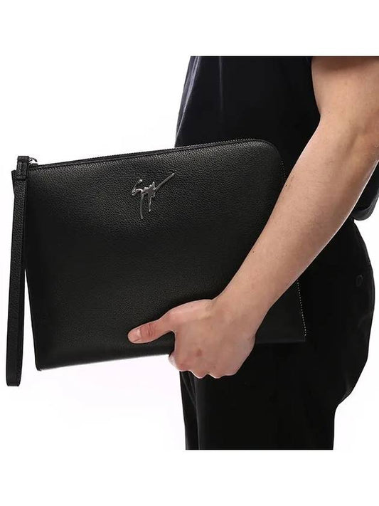 Logo leather clutch black EBU0016 - GIUSEPPE ZANOTTI - BALAAN 1