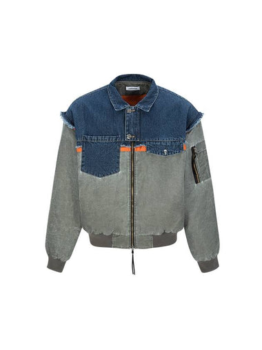 Washing Denim MA1 Jacket Khaki - COELONINE - BALAAN 1