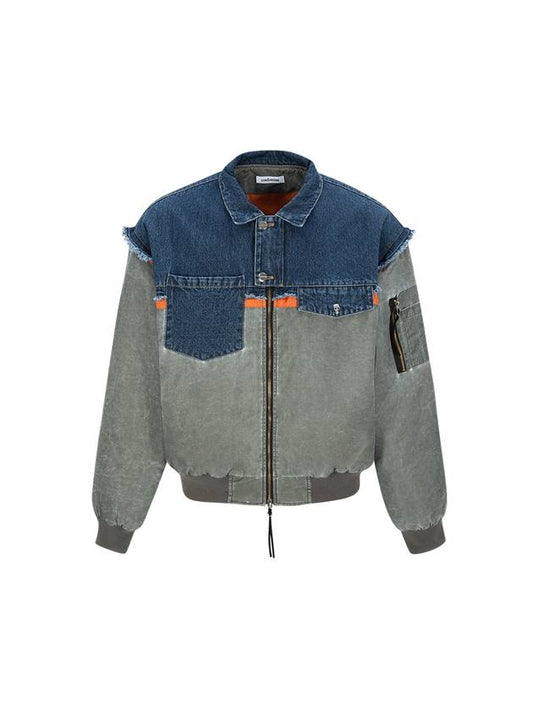 washing denim ma1 jacket KHAKI - COELONINE - BALAAN 2