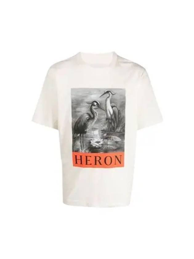 Logo Graphic Printed Short Sleeve T-Shirt White - HERON PRESTON - BALAAN 2