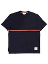 Midweight Jersey Short Sleeve T-Shirt Navy - THOM BROWNE - BALAAN 2