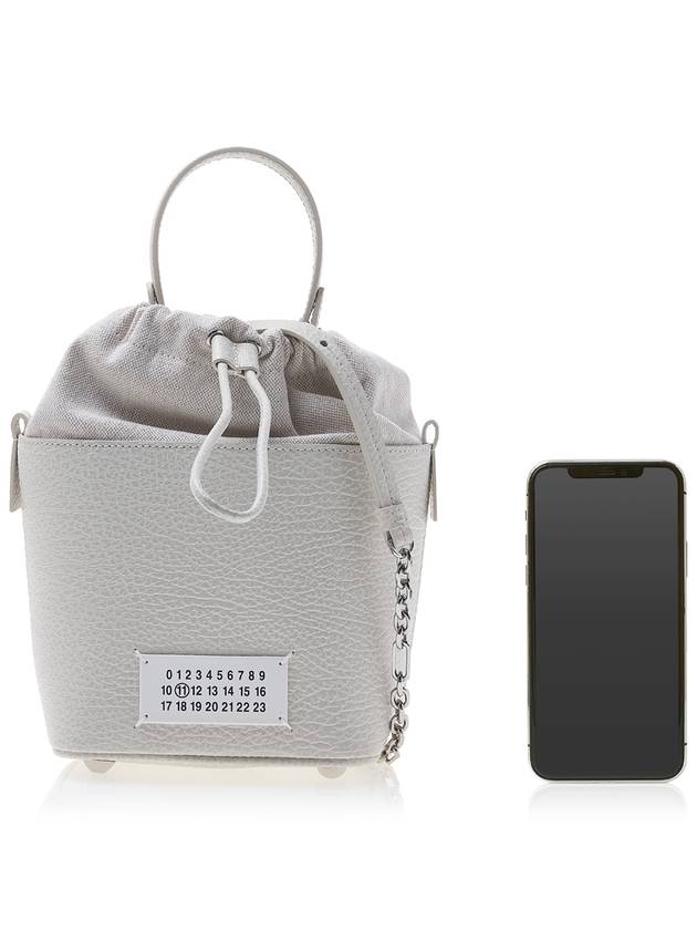 5AC Number Logo Texture Leather Bucket Bag Grey - MAISON MARGIELA - BALAAN 7