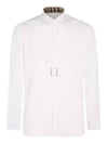 Plain Cotton Long Sleeve Shirt White - BURBERRY - BALAAN 2