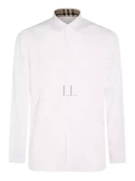 Plain Cotton Long Sleeve Shirt White - BURBERRY - BALAAN 2