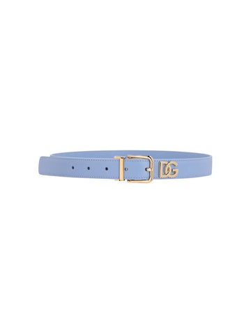 LEATHER BELT WITH DG PLATE - DOLCE&GABBANA - BALAAN 1