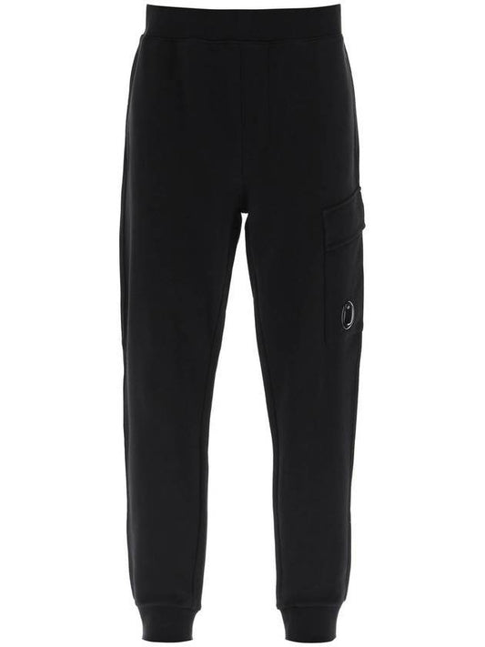 Lens Cargo Pocket Track Pants Black - CP COMPANY - BALAAN 1