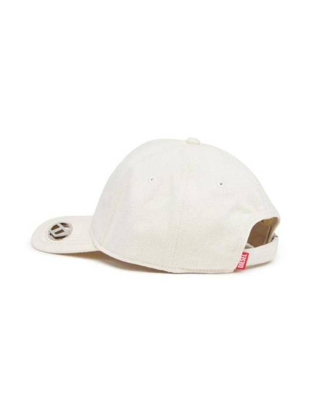 Logo Decorated Buckle Closure Cotton Baseball Ball Cap White - DIESEL - BALAAN 3