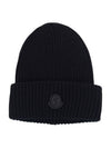 Logo Patch Wool Beanie 3B00001 M1241 999 - MONCLER - BALAAN 1