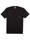 Mini Logo Print Short Sleeve T-Shirt Black - CP COMPANY - BALAAN 3