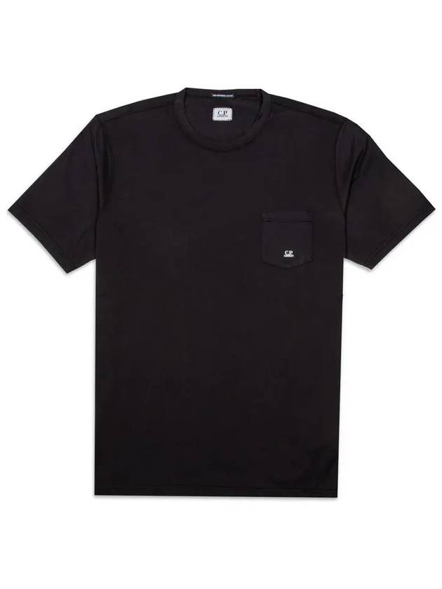 Mini Logo Print Short Sleeve T-Shirt Black - CP COMPANY - BALAAN 3