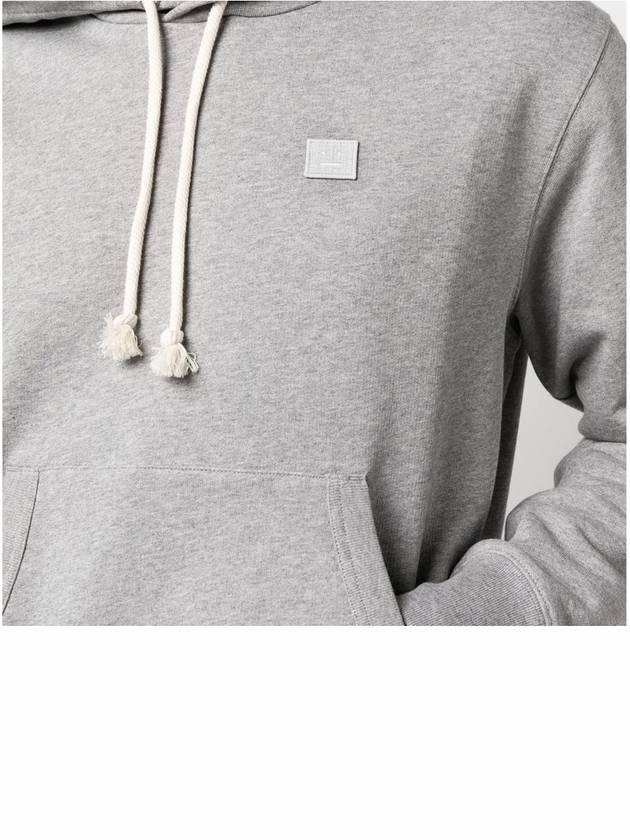 Face Logo Patch Cotton Hoodie Light Grey - ACNE STUDIOS - BALAAN 6