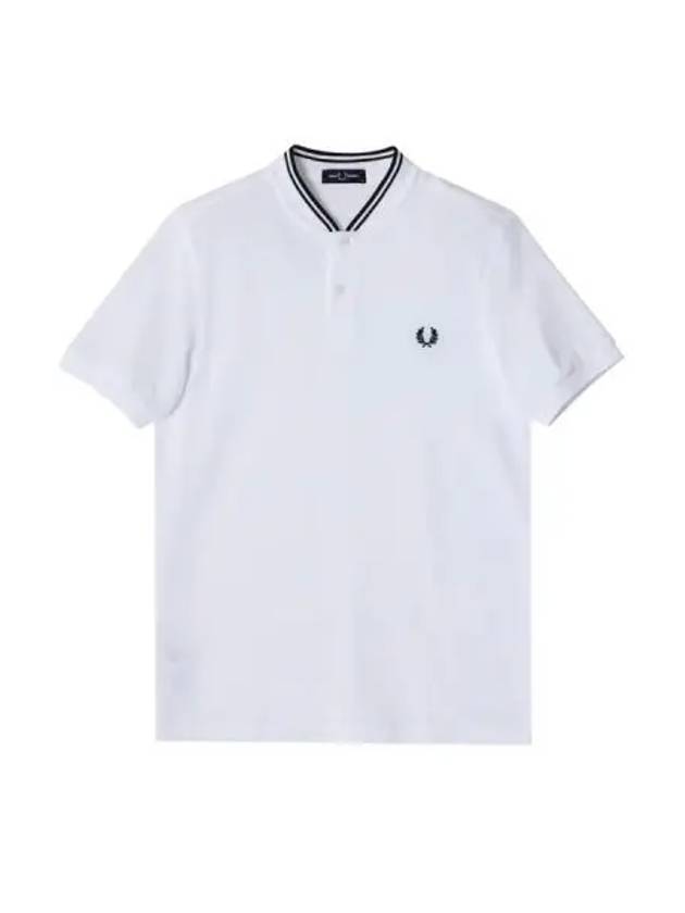 Fred Perry Bomber Collar Polo Shirt White - FRED PERRY - BALAAN 1