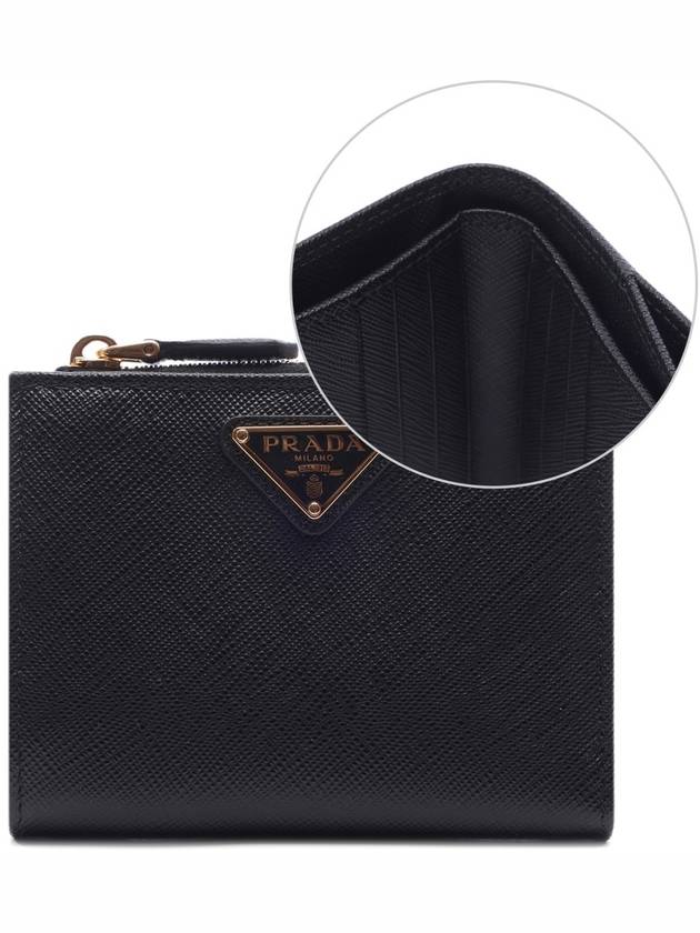 Small Saffiano Half Wallet Black - PRADA - BALAAN 3