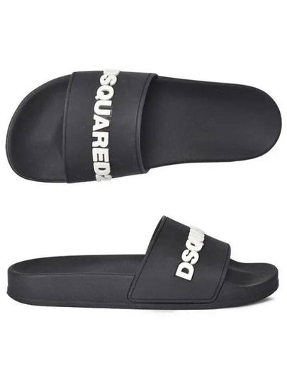 Logo Rubber Slippers Black - DSQUARED2 - BALAAN 2