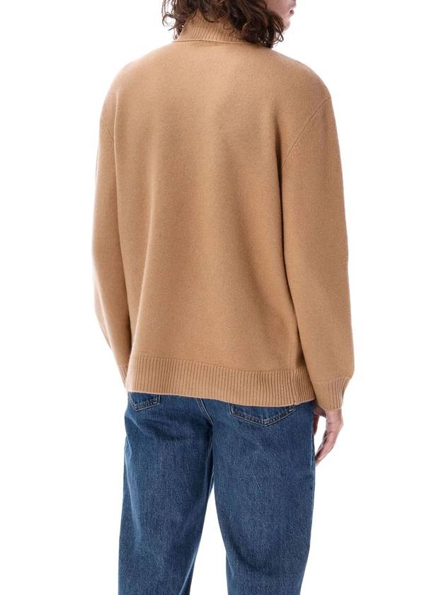 Logo Knitted Wool Turtleneck Camel - A.P.C. - BALAAN 3