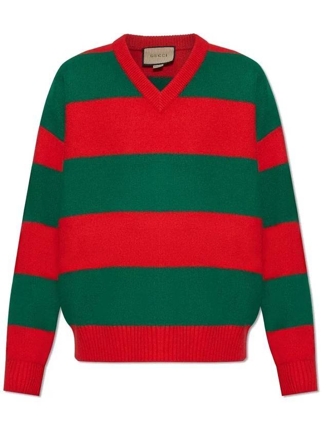 24 ss Felt Wool Striped Sweater 763344 XKDNH 6565 B0110996509 - GUCCI - BALAAN 1